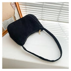 Retro Underarm Bag Women's Half Moon Shoulder Bag Fashion Solid Color