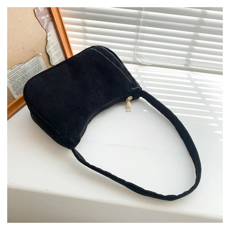 Retro Underarm Bag Women's Half Moon Shoulder Bag Fashion Solid Color