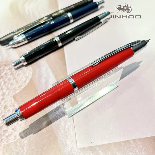 Jinhao 20 Press Retractable Fountain Pen EF/F Nib with Converter Resin