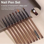 9PCS Nail Brush Liner DIY Painting Pen Manicure Acrylic Drawing Brush