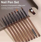9PCS Nail Brush Liner DIY Painting Pen Manicure Acrylic Drawing Brush