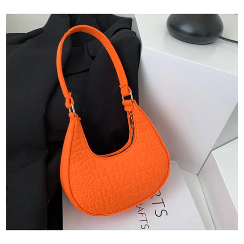 New Brand Women Retro Underarm Bag Felt Solid Color Shoulder Bag
