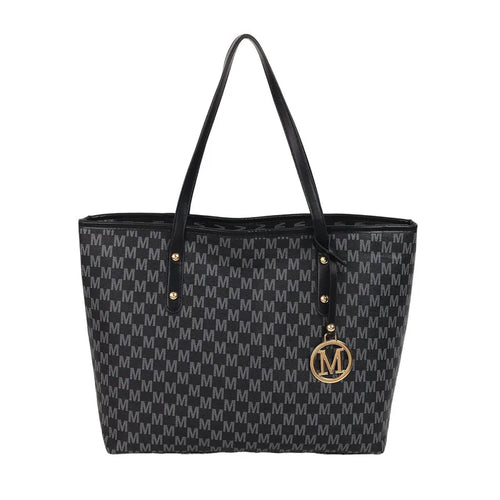 Large Capacity Commuting Tote Bags Fashionable Printed Pu Leather