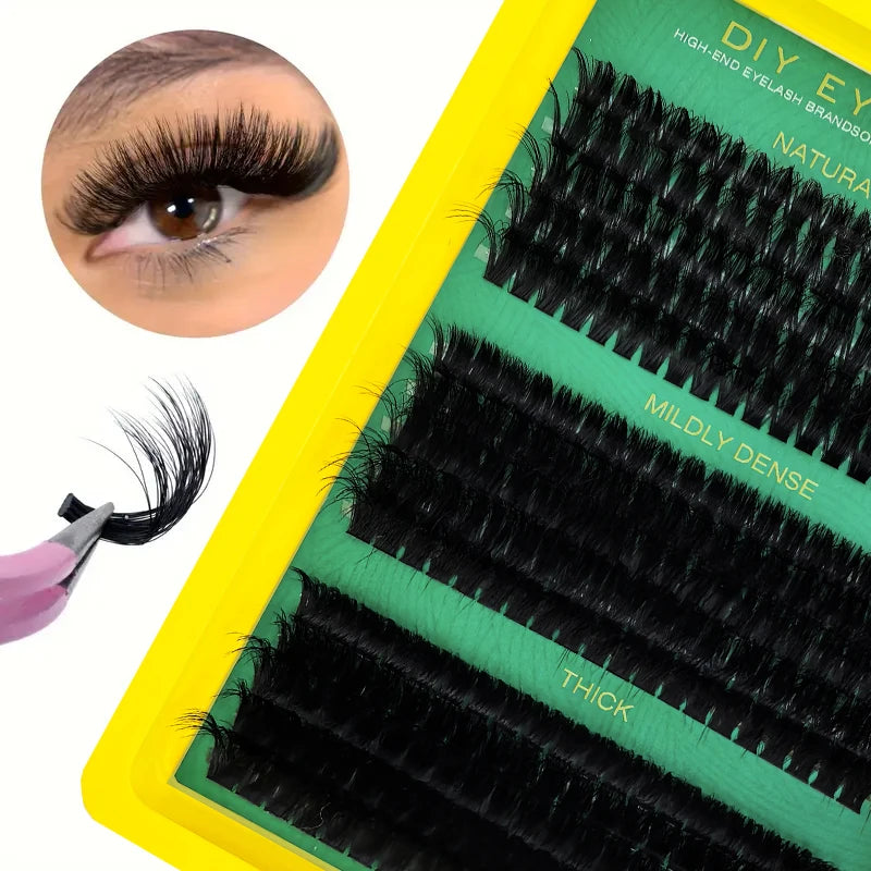 60D80D100D Thick False Eyelashes with Mixed Length, D Curl Cat-Eye