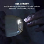 2 IN 1 Electric Nail Clipper Cutter With LED Light Automatic Nail