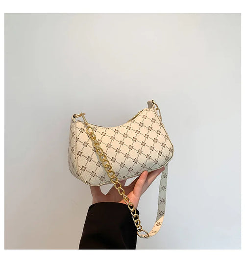Chain Texture Printing Fashion Underarm Bag 2025 Daily Commuter