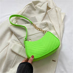 New Brand Women Retro Underarm Bag Felt Solid Color Shoulder Bag