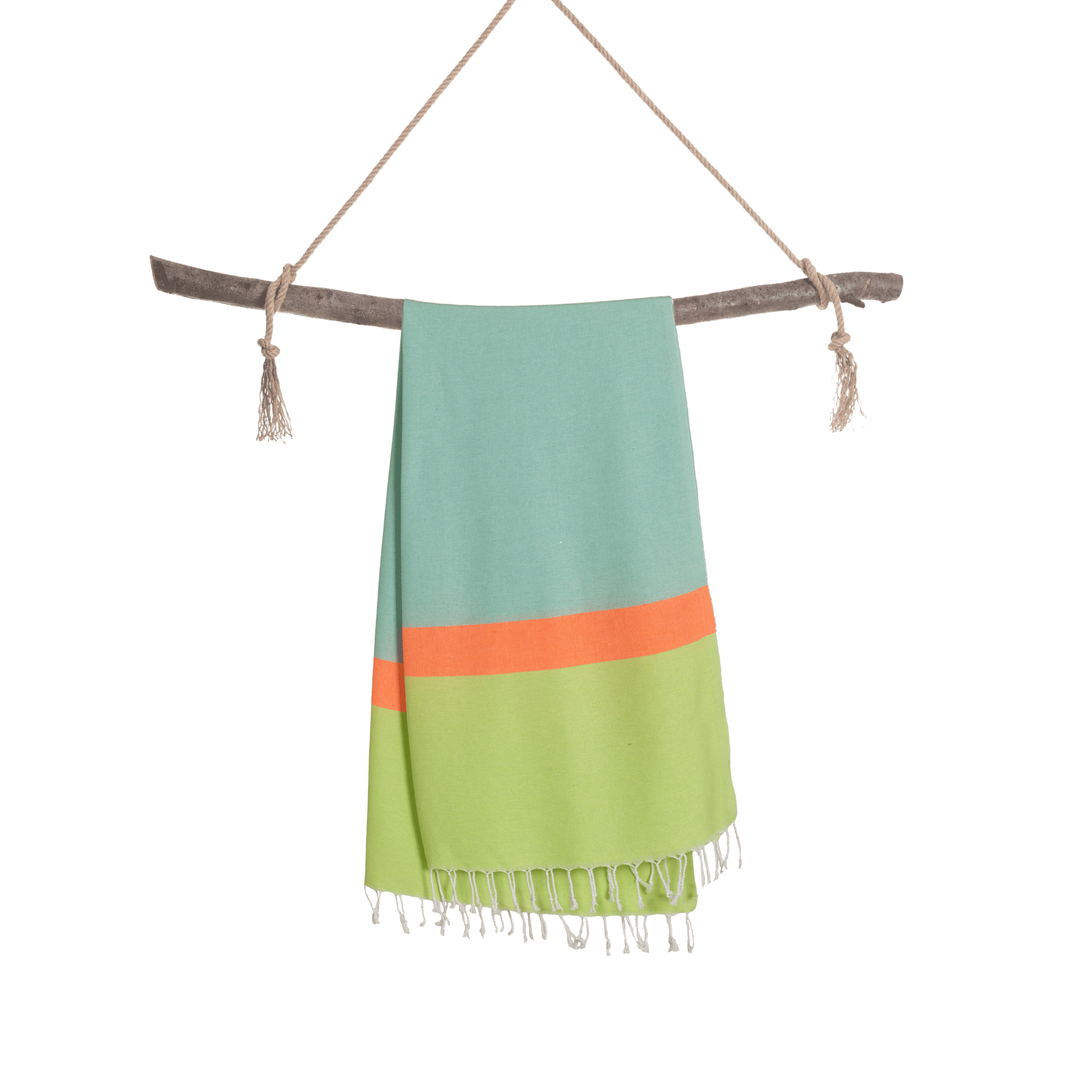 2-in-1 Hammam Towel Bag Neon Mint & Lime – Recycled Cotton