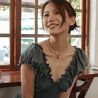 Roselle Wave Medallion Necklace