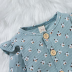 StripeNest™ – Two-Tone Cotton Romper for Babies & Toddlers