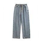 Men's Elastic Waist Loose Straight Drooping Mop Pants