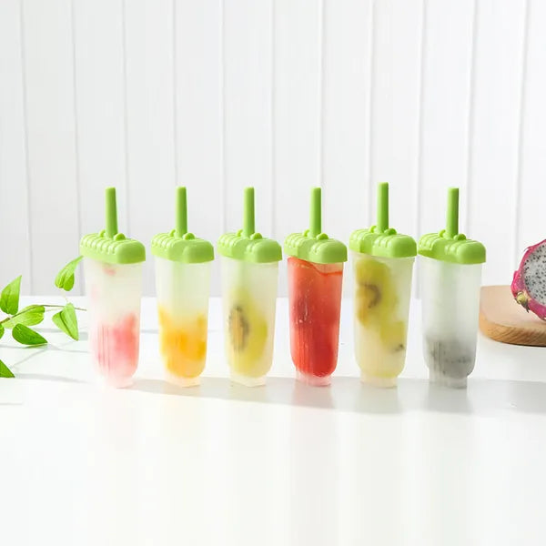 6Pcs Popsicle Molds Reusable Ice Cream DIY Ice Pop Maker Ice Bar Maker