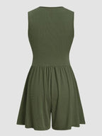 MUNSIEUR Ruched Plunge Romper - Luxury Sleeveless Jumpsuit for Women