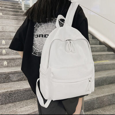Stylish PU Leather Zip Backpack for Everyday Use