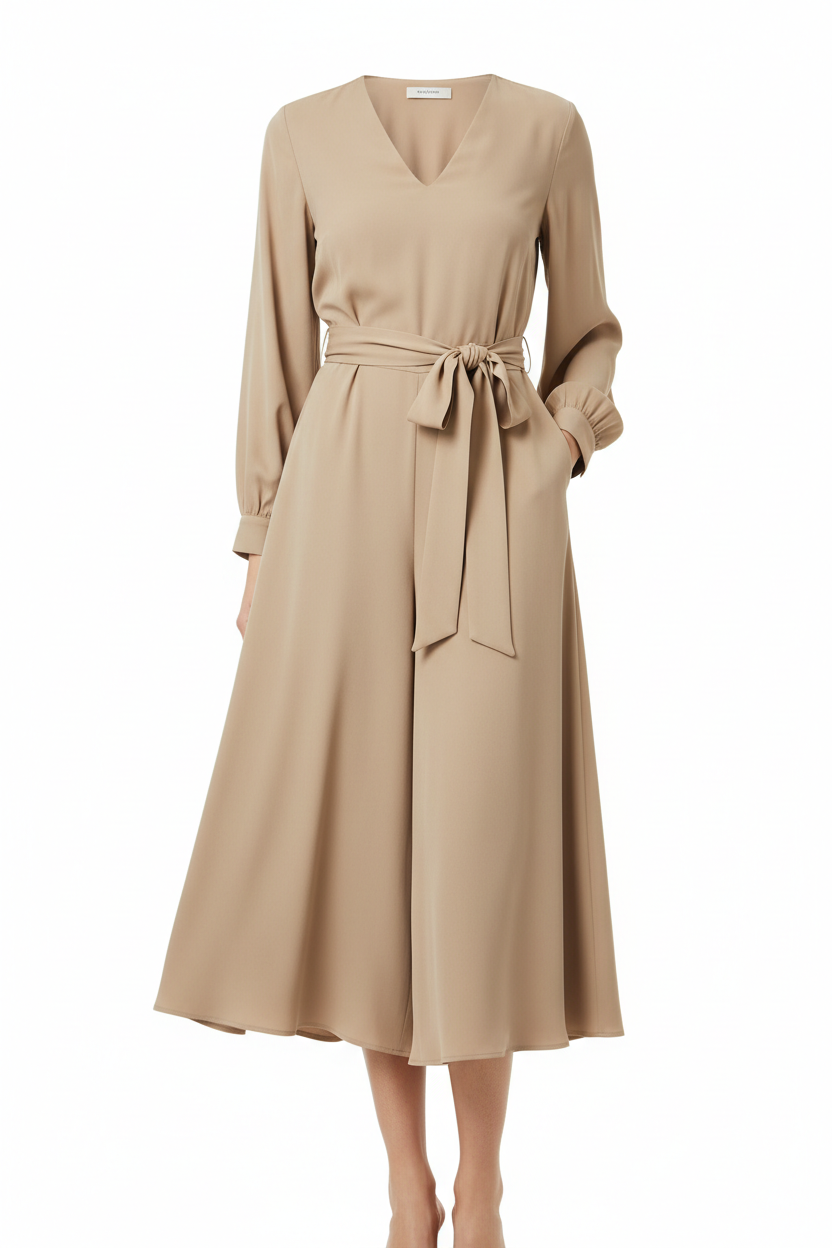 Dambyxor Midi Dress with High Waist and Wide Legs