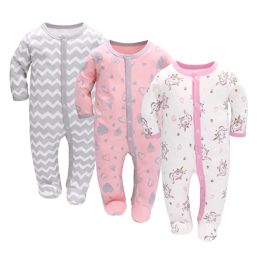 MiniSnug™ – Long Sleeve Baby Romper with Animal Print
