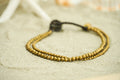 Golden Double Strand Boho Brass Bracelet, Hippie Bracelet