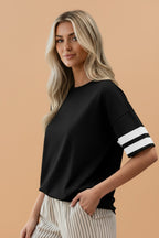 Varsity Stripe Crew Neck Short Sleeve T-Shirt