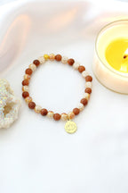 Goldstone Elastic Bracelet | 24K Lotus Flower Charm