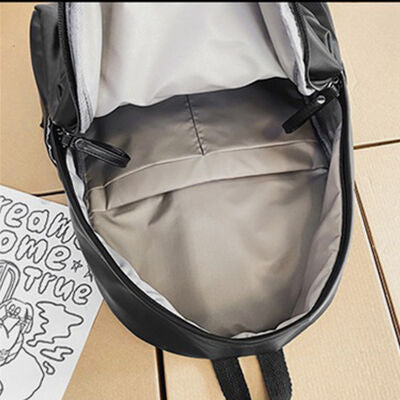 Stylish PU Leather Zip Backpack for Everyday Use