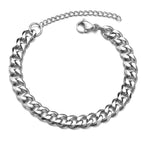 Trendy Cuban Chain Men Bracelet Classic Stainless Steel 7mm Width
