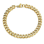 Trendy Cuban Chain Men Bracelet Classic Stainless Steel 7mm Width