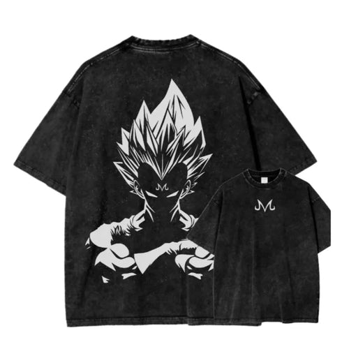 Anime Dragon Ball Z Vegeta Majin Casual Oversized T-Shirt Harajuku