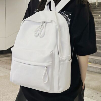 Stylish PU Leather Zip Backpack for Everyday Use