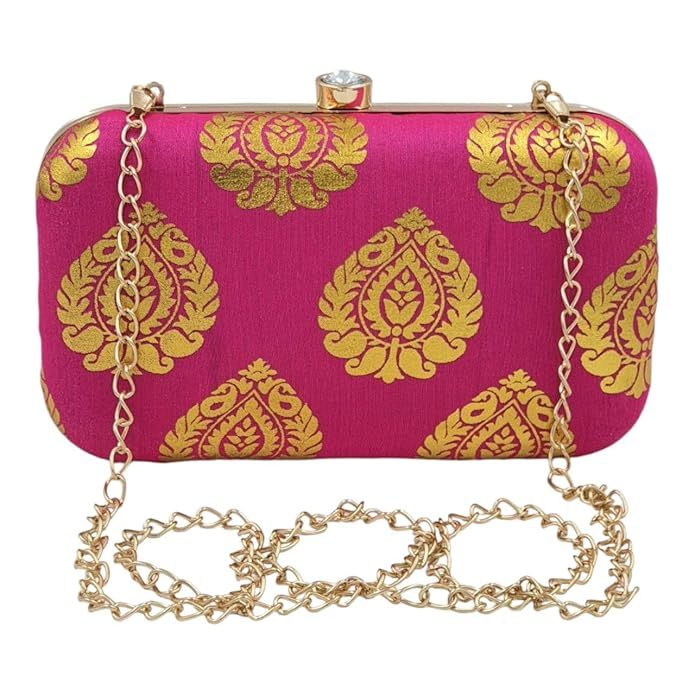 Clutch Purses for Women Lock With Sling-PINK