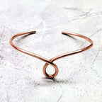 Handmade Sculpted Copper Teardrop Bangle